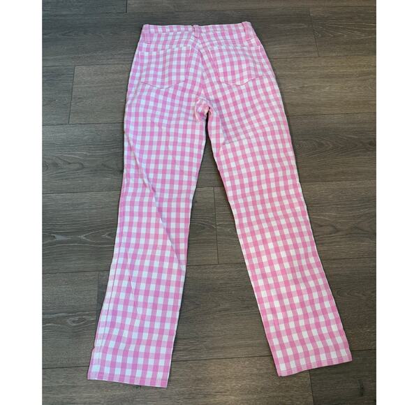 J.Crew Pink Gingham Jeans Vintage Straight AJ488 24" Valentine Easter Whimsical - Picture 2 of 6